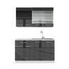 SINGLEKÜCHE Fame-Line Anthrazit Hochglanz/Weiß 140 cm, AP Marmor - Anthrazit/Weiß, Holzwerkstoff (140/81.6/60cm) - Vicco