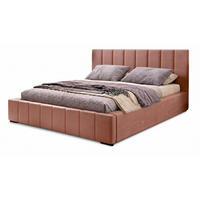 POLSTERBETT Nero 140x200 cm, Doppelbett mit Bettkasten und Lattenrost aus Holz, Velourstoff: Pink - Pink, Holz/Textil (140/200cm) - Marpur