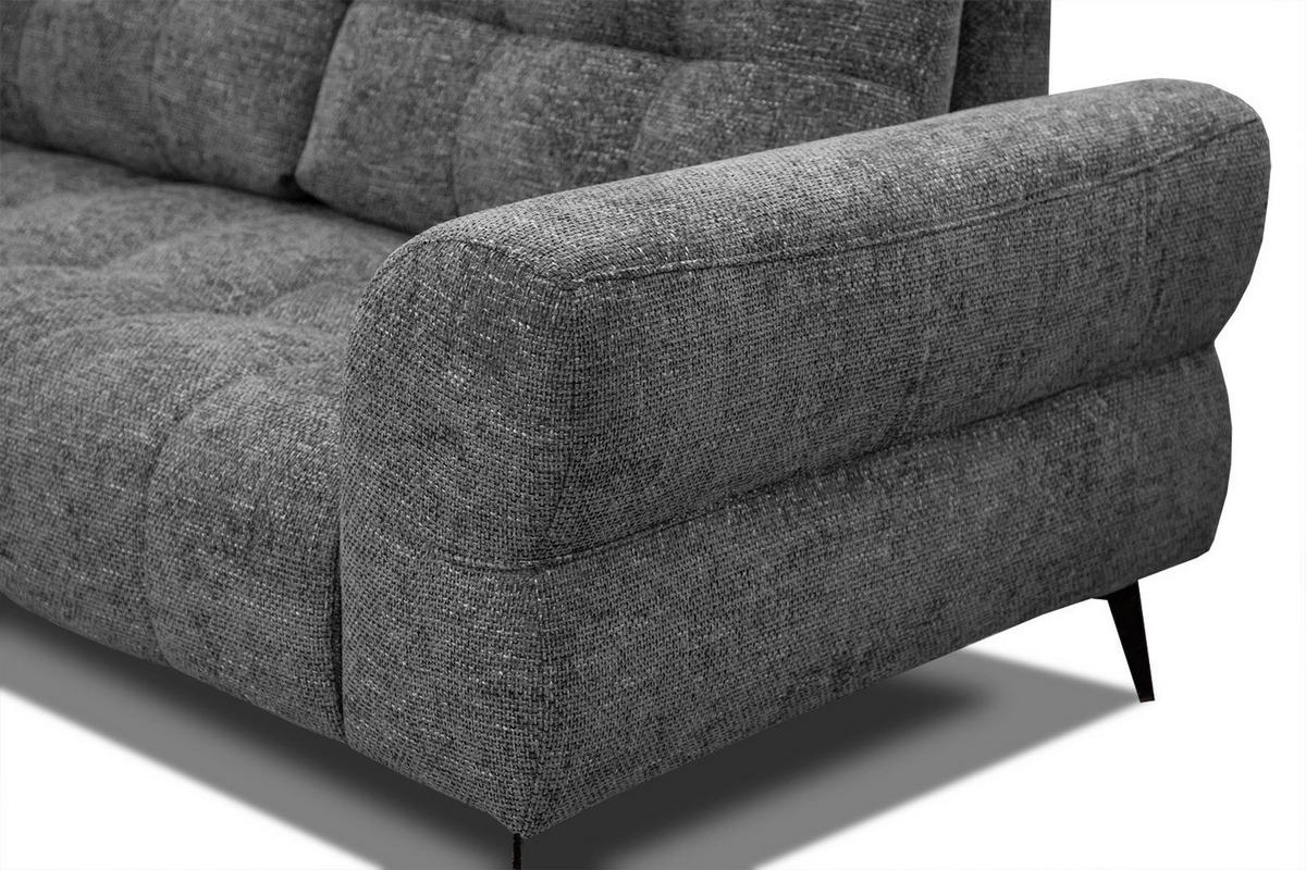 ECKSOFA SALVINI 5-Sitzer, dunkelgrau - Dunkelgrau/Schwarz, Holzwerkstoff/Textil (158/292cm) - Courtois Laville