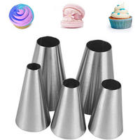 SPRITZTÜLLEN Set 5 Stück Edelstahl Rund - Silberfarben, Metall (1.8/1/4.8cm)