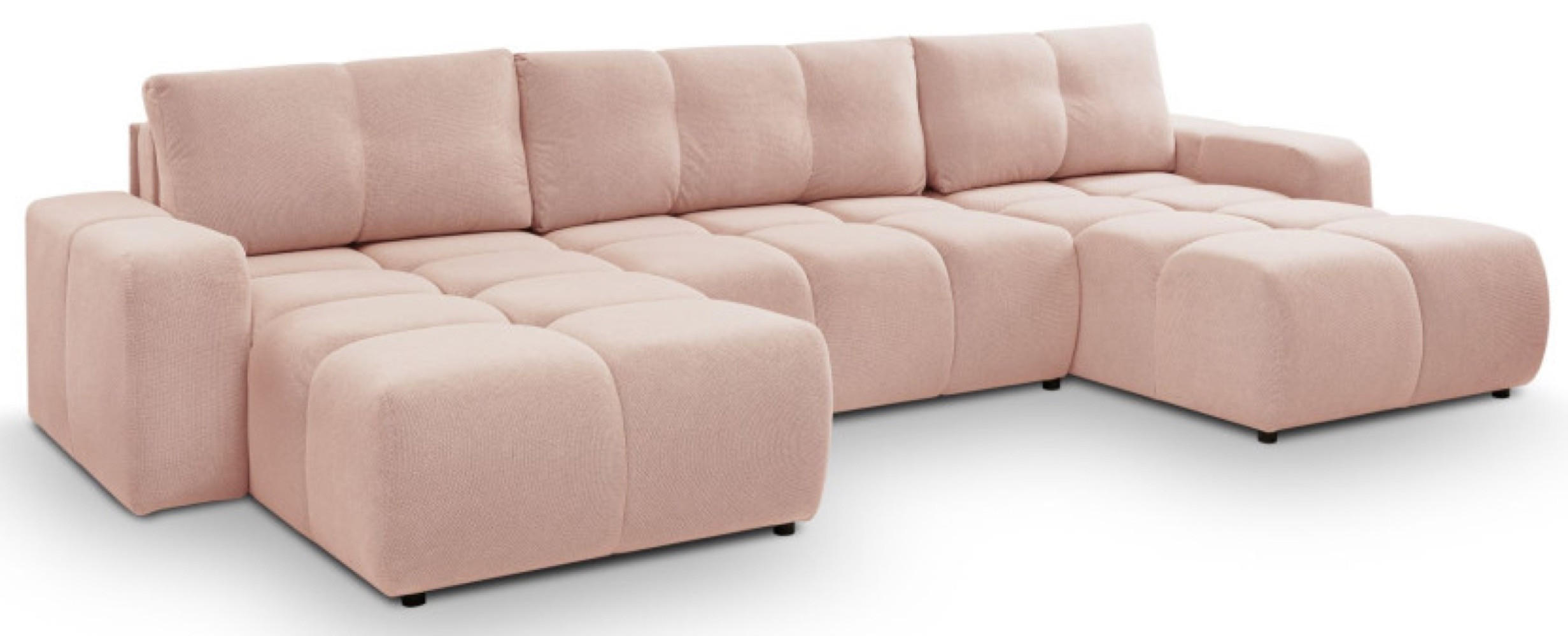 ECKSOFA Hellrosa U SOHI Mit Schlaffunktion Curio 60 - Rosa, Textil (359/177cm) - Sepro Meble