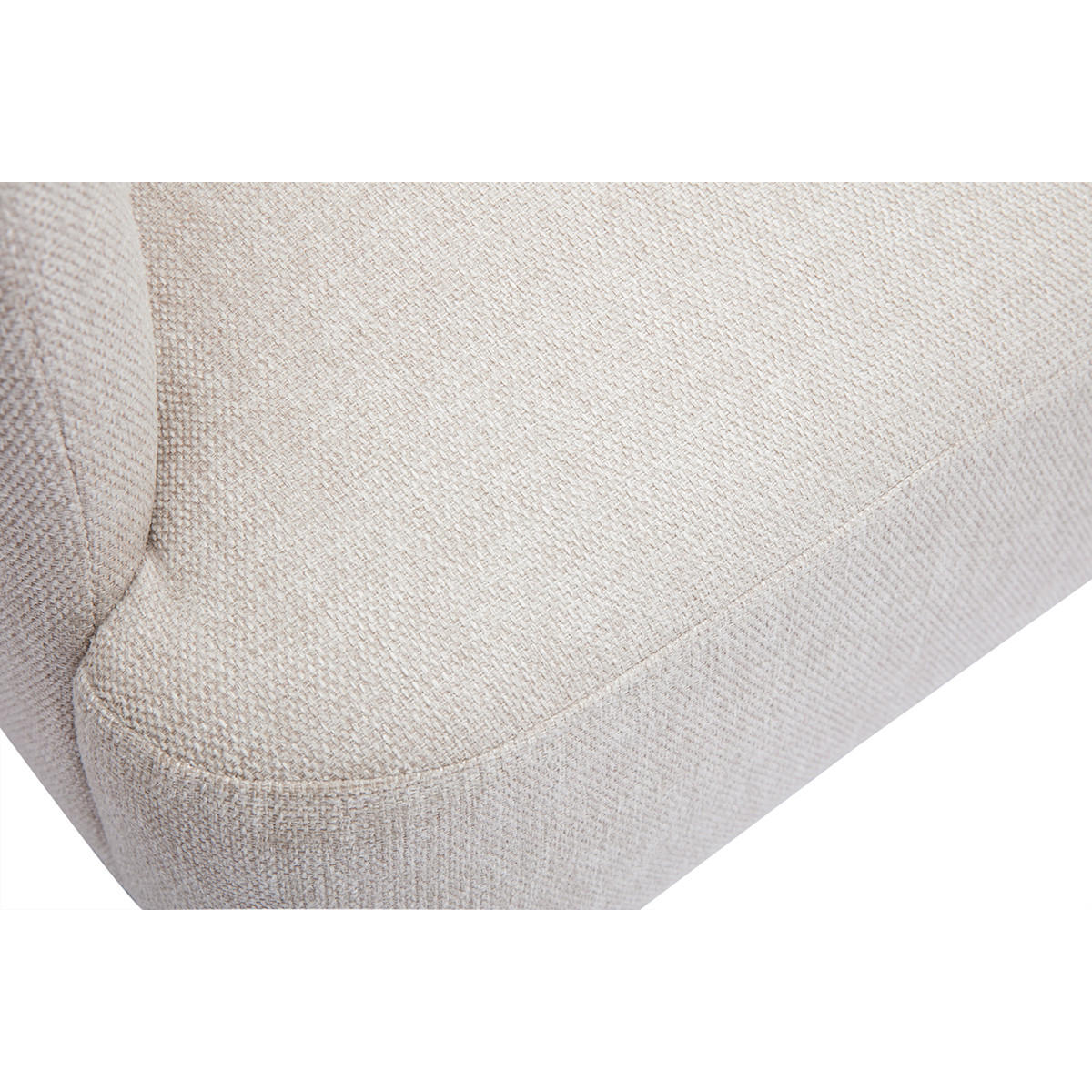 SOFA 2-Sitzer Beiger Stoff Samteffekt Helles Holz ISKO - Beige, Textil (131/81/76.5cm) - Miliboo