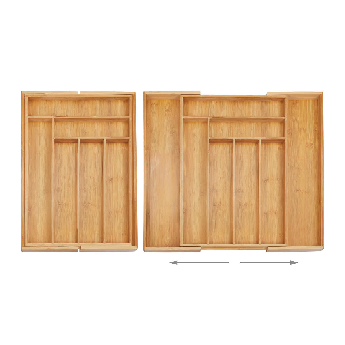 BESTECKKASTEN - Hellbraun, Holz/Holzwerkstoff (32.5/5/45.5cm) - Relaxdays