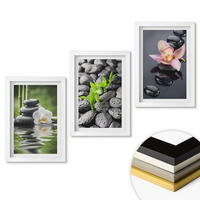 WANDBILDER 3er-Set - 20x30 cm Weißer Rahmen - Eine ruhige Zen-Komposition aus Blumen und Wasser - Weiß, Kunststoff (20/30cm) - ArtPrintCave