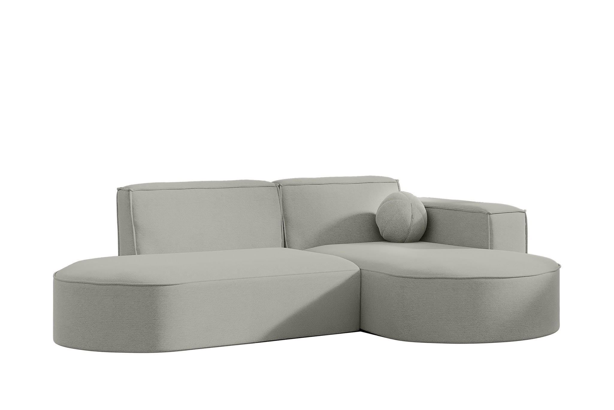 Fun Möbel Ecksofa Hellgrau 236x78x165 cm
