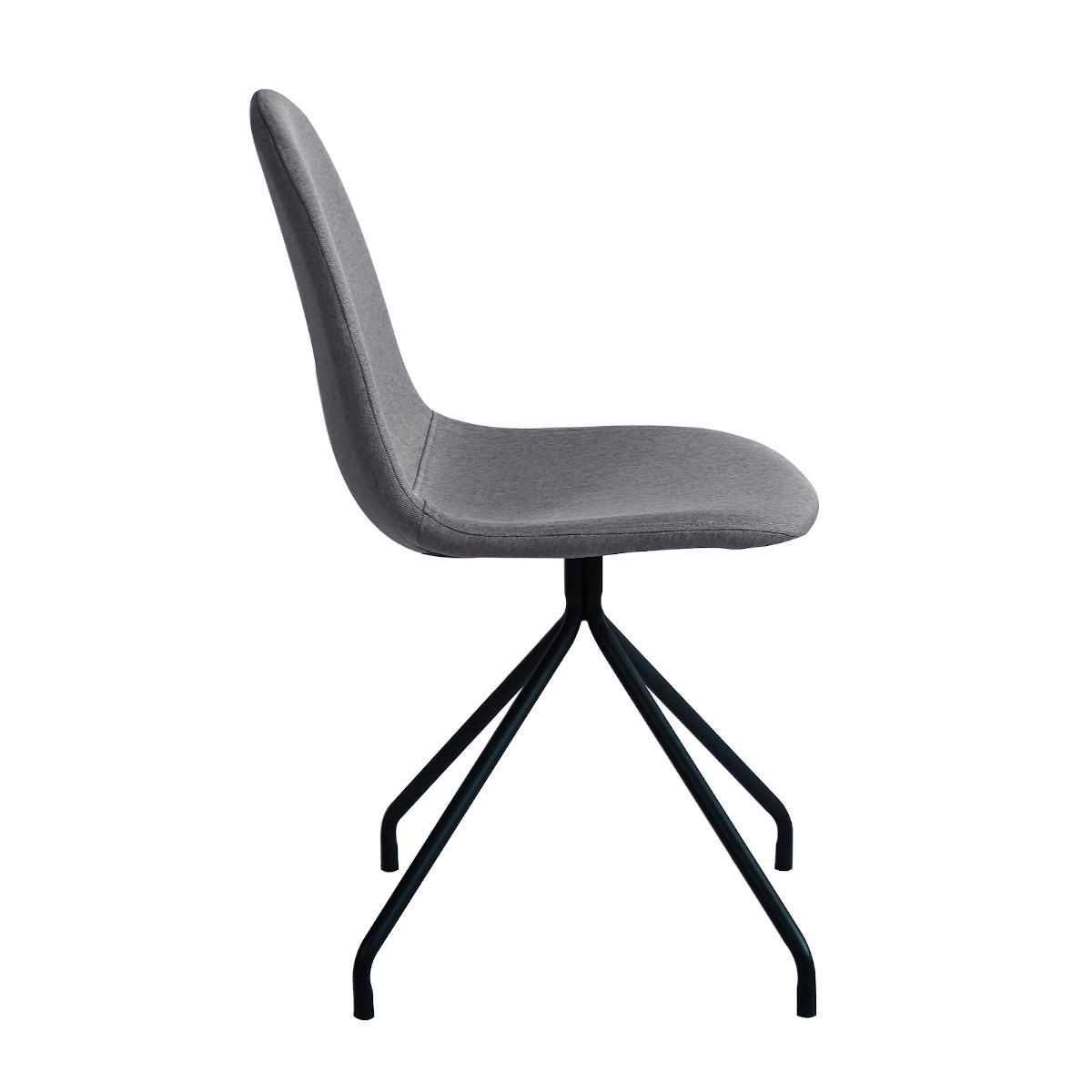 ESSZIMMERSTUHL 2er Set Hellgrau - Schwarz/Grau, Textil/Metall (44/87/40cm) - SVITA