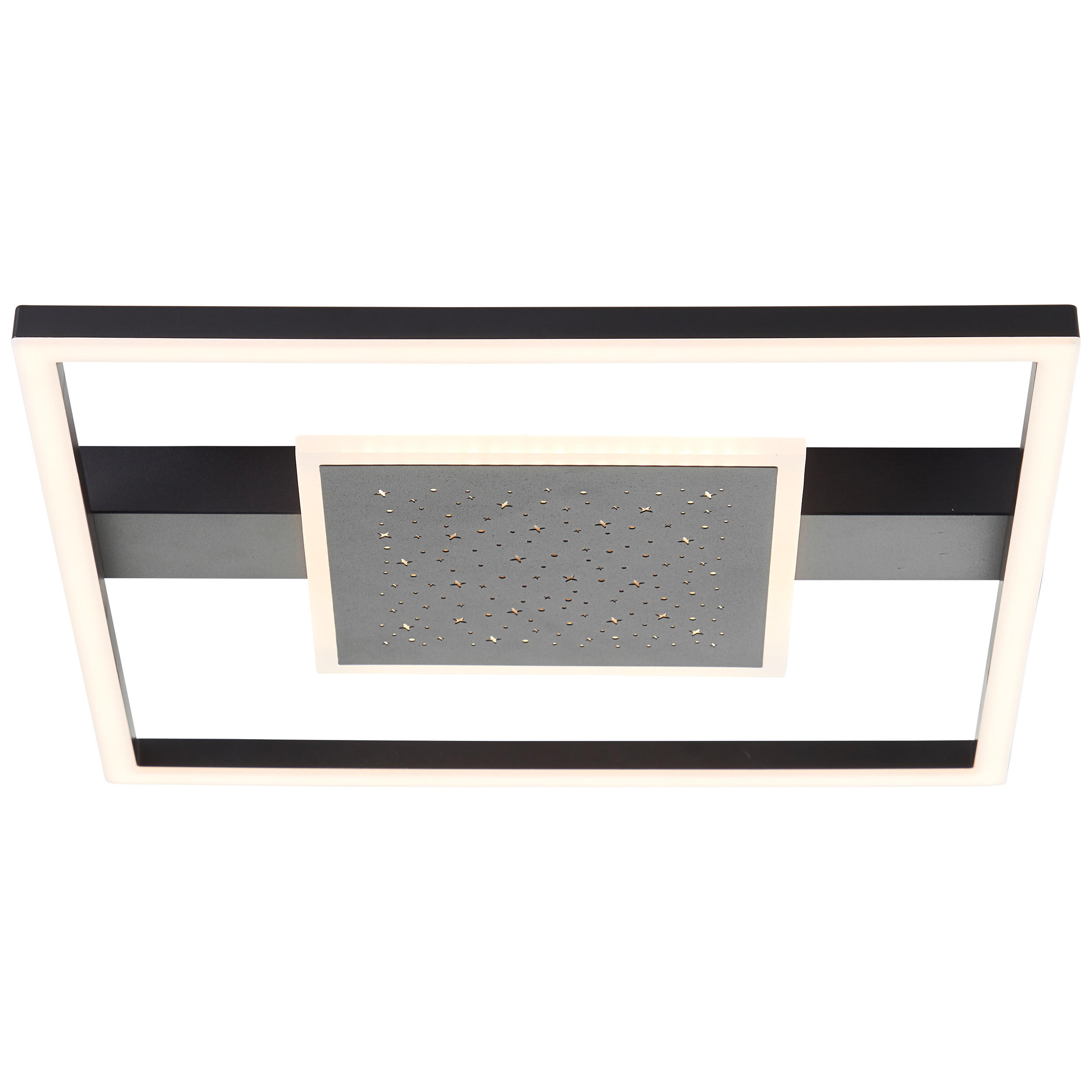 DECKENLEUCHTE Reno G92997A06 - Schwarz, Metall (37/37/5cm) - Brilliant