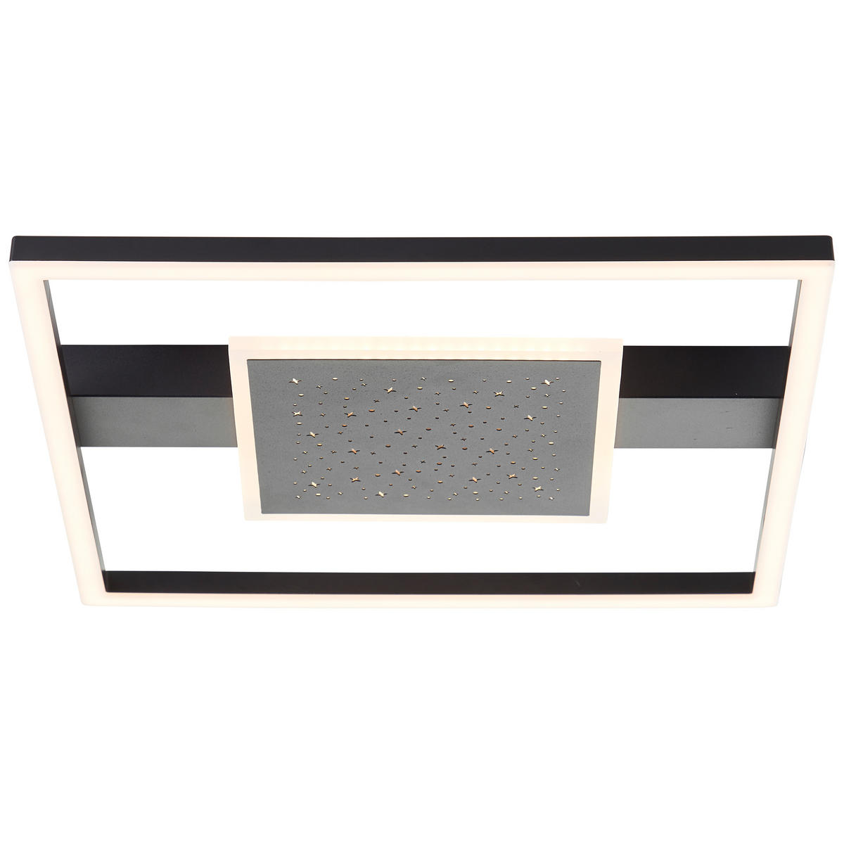 DECKENLEUCHTE Reno G92997A06 - Schwarz, Metall (37/37/5cm) - Brilliant