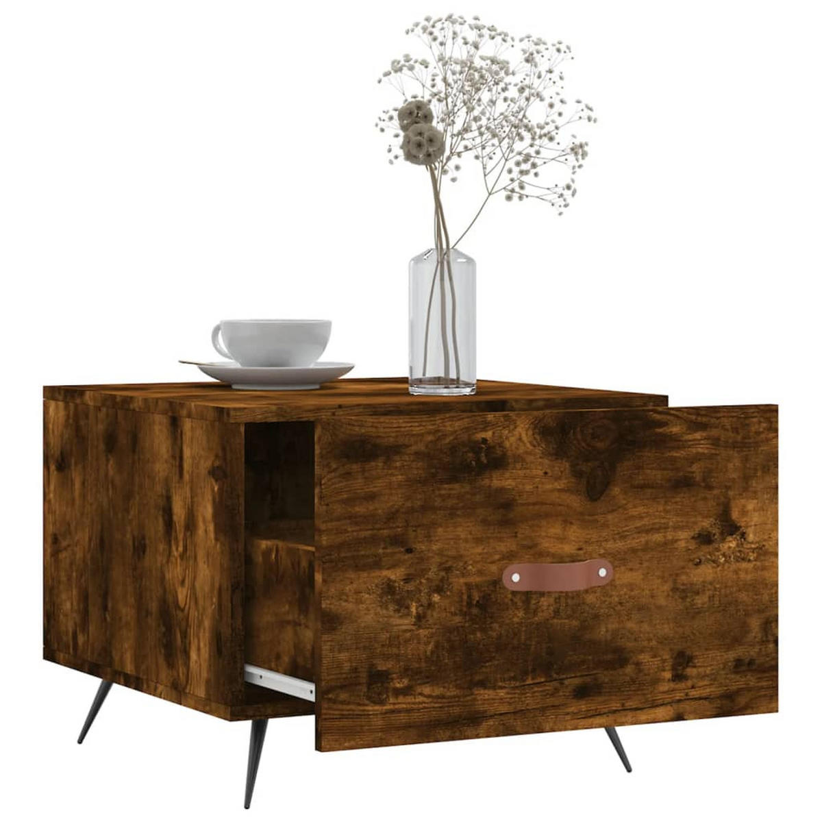 COUCHTISCHE 2 Stk. Räuchereiche 50x50x40 cm Holzwerkstoff - Braun, Holzwerkstoff (50/50/40cm) - furnicato