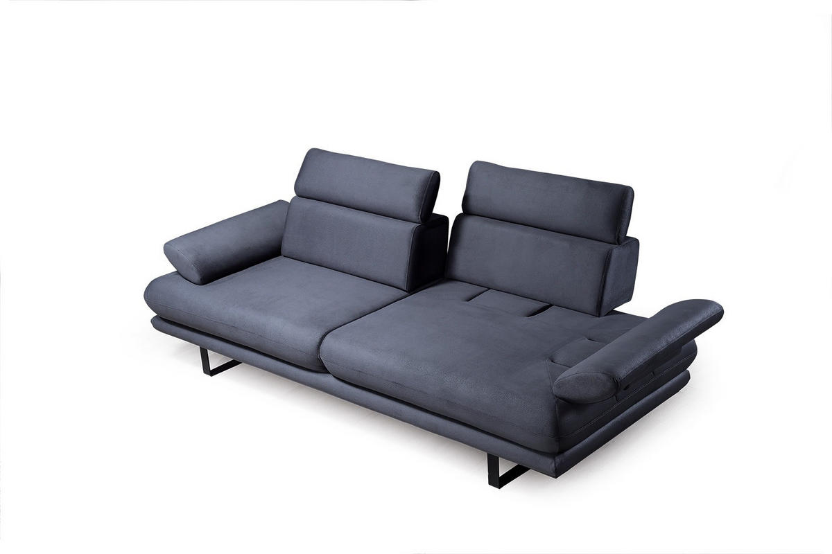 SOFA Energy 3-Sitzer Samt Anthrazit - Anthrazit, Textil (240/82/100cm) - Villa Möbel