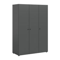 KLEIDERSCHRANK 3-türig DARWIN (B/H/T: ca. 120/176/51 cm) in anthrazit/anthrazit - Anthrazit, Holzwerkstoff (120/176/51cm)