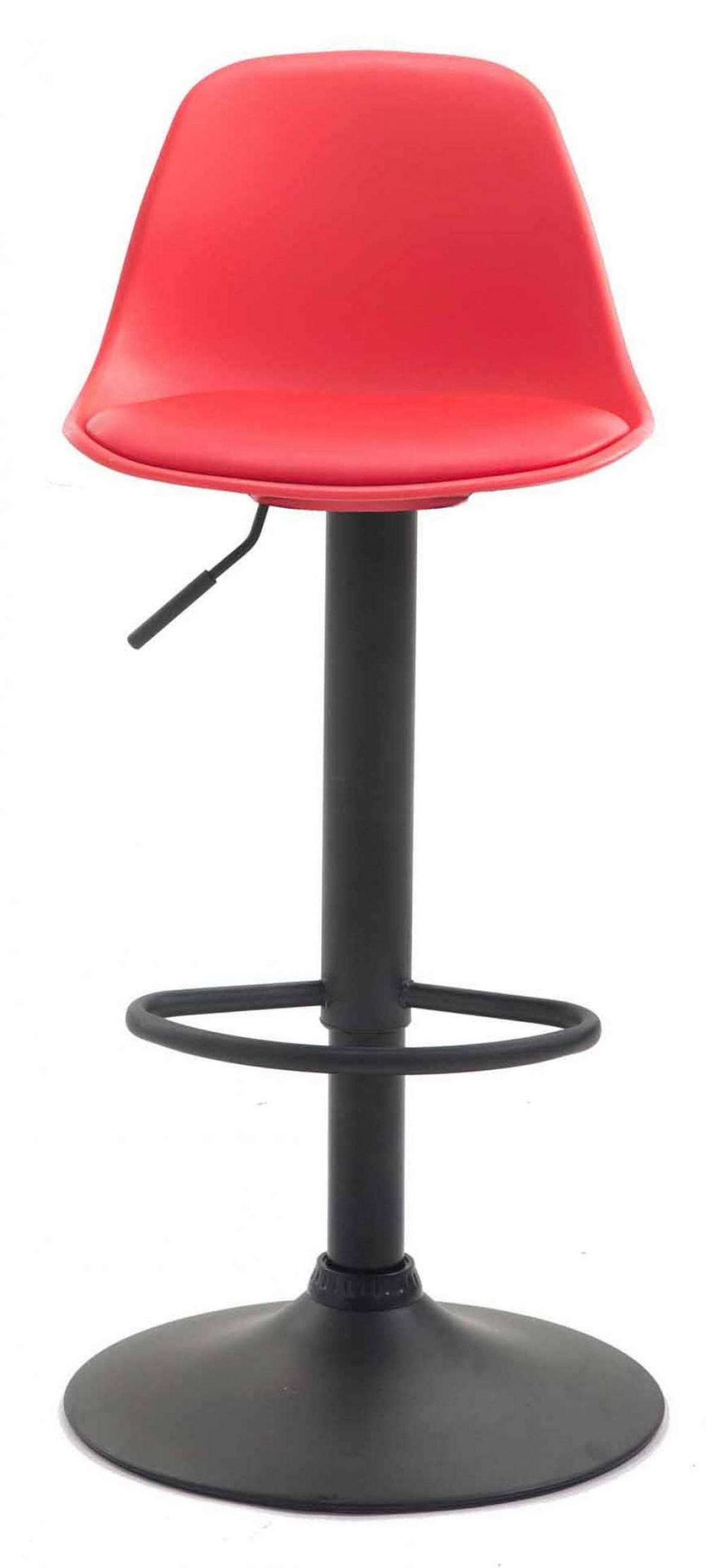 BARHOCKER 2er Set Lederlook rot - Rot/Schwarz, Kunststoff/Textil (39/82/43cm) - CLP