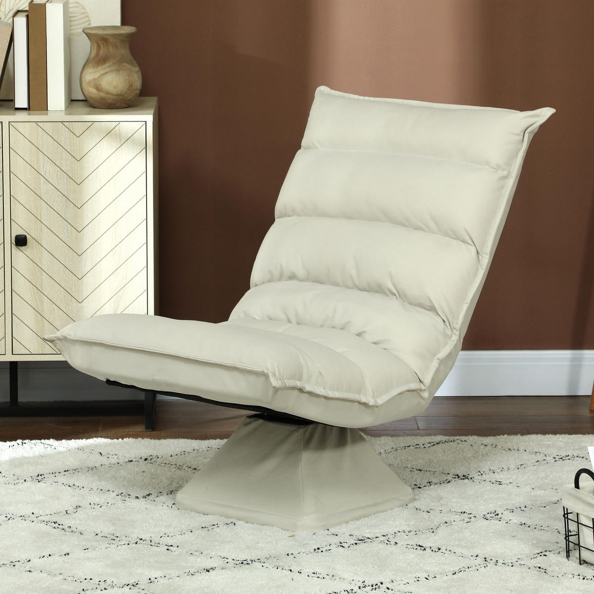 RELAXSESSEL Mikrofaserbezug Beige - Beige, Metall (70/95/62cm) - HOMCOM
