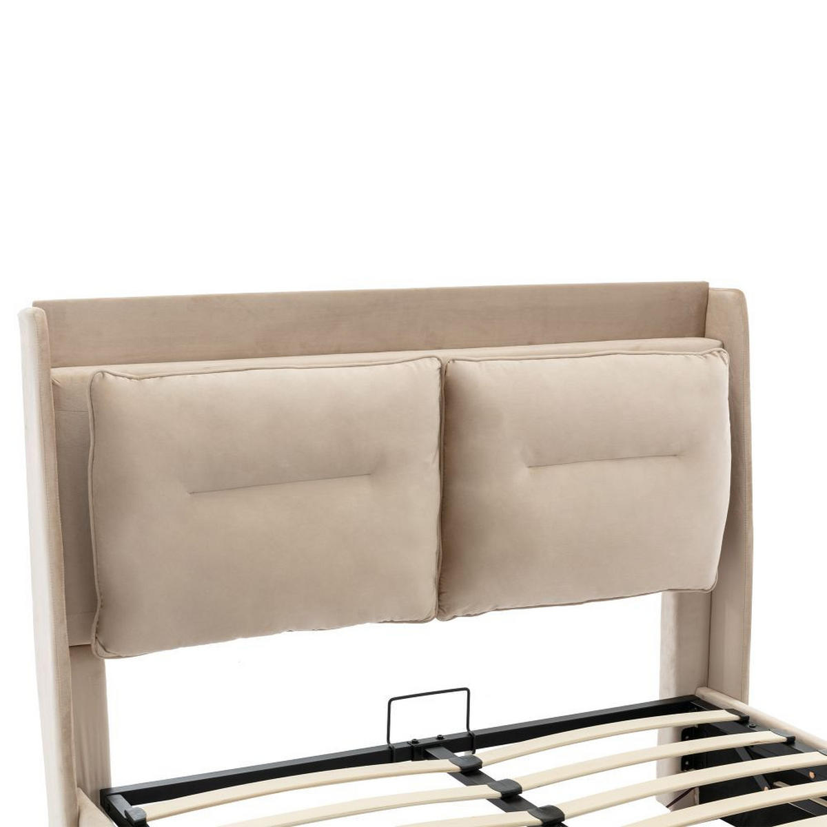 POLSTERBETT 140/200 cm in Beige mit LED-Lichtleisten - Beige, Holz/Textil (140/200cm) - KOMHTOM