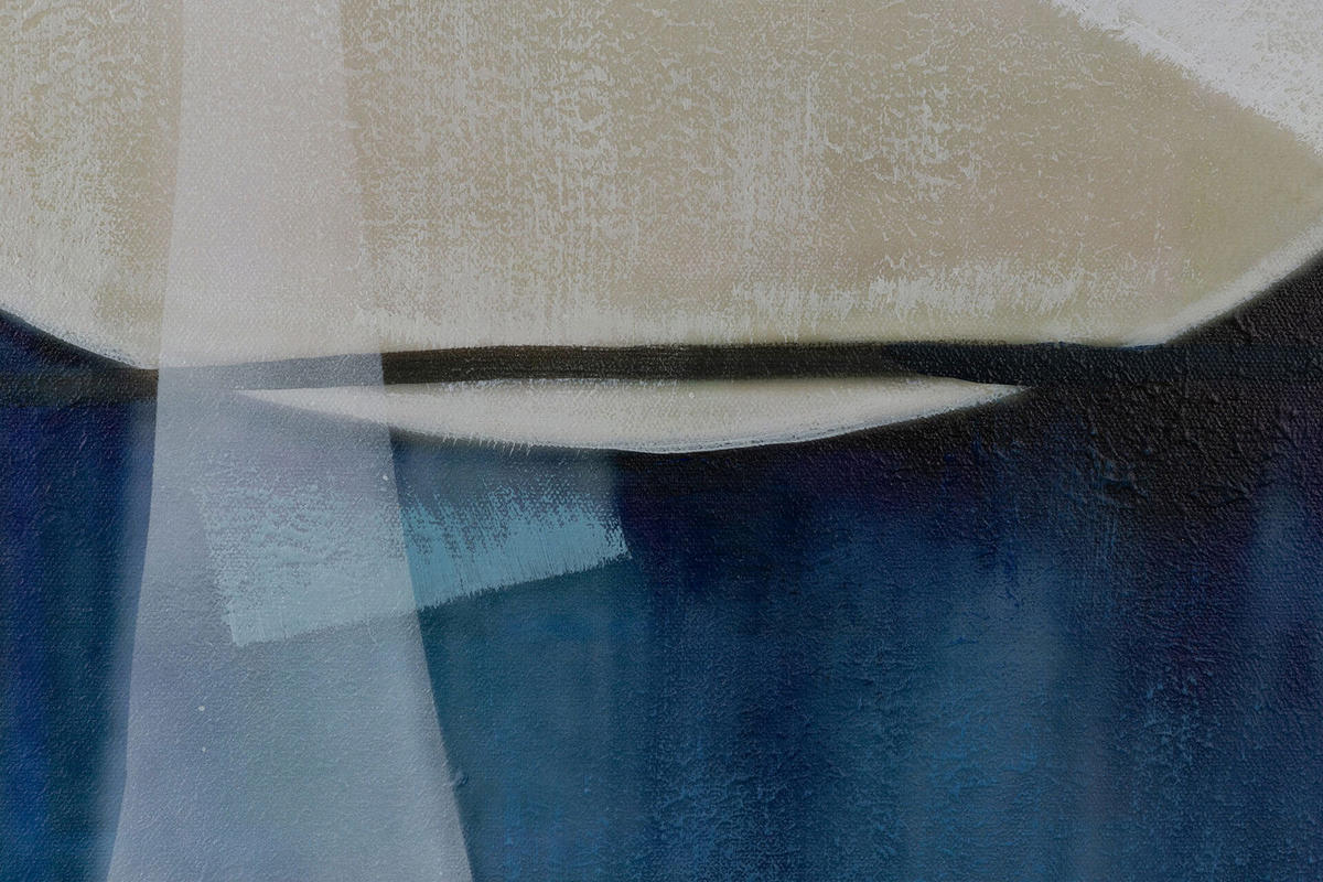 ACRYLBILD HANDGEMALT 75/100 cm - Blau/Grau, Holz/Textil (1.8/100cm) - KUNSTLOFT