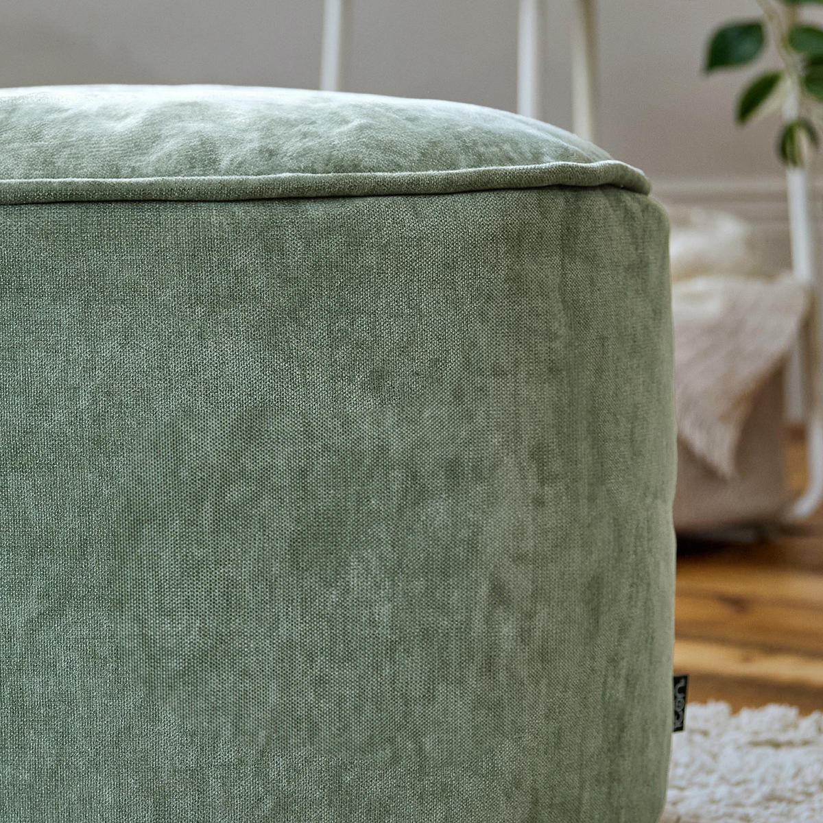 SITZPOUF Chenille Milano - Salbeigrün, Kunststoff/Textil (55/35/55cm) - icon