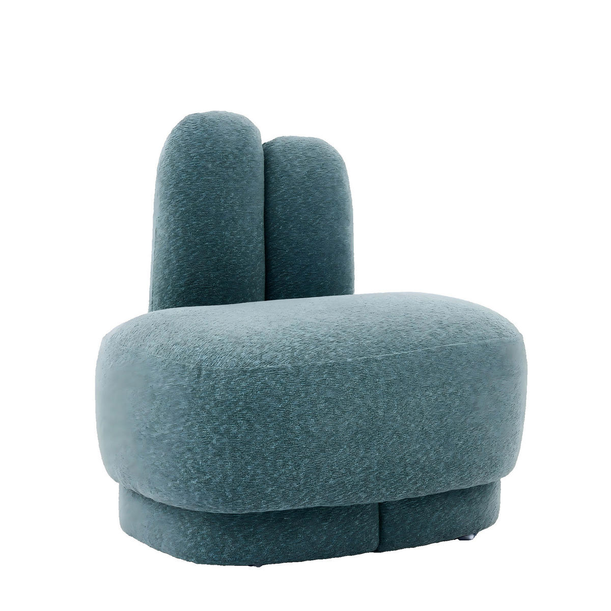 OTTOMAN Bunny-ear tyg stoppad med kaninöron - Grön, Textil (54/54/41.5cm) - Urban Meuble