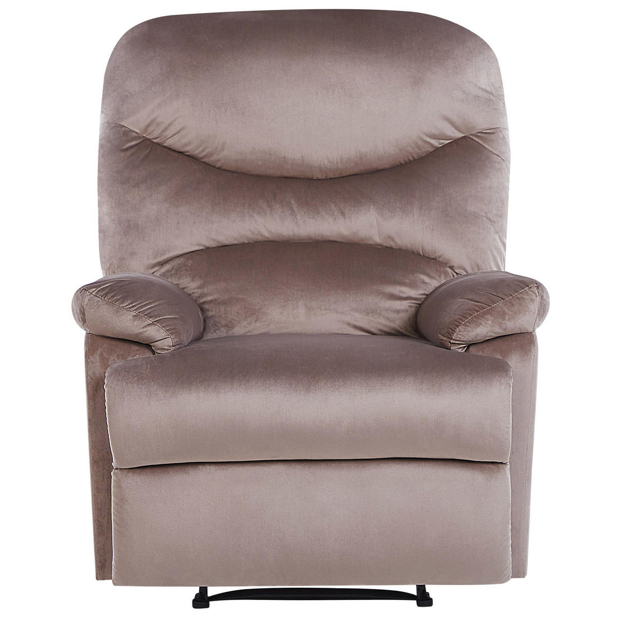 SESSEL Samtstoff taupe verstellbar mit Fußstütze Eslov - Beige/Schwarz, Textil (85/103/90cm) - Beliani