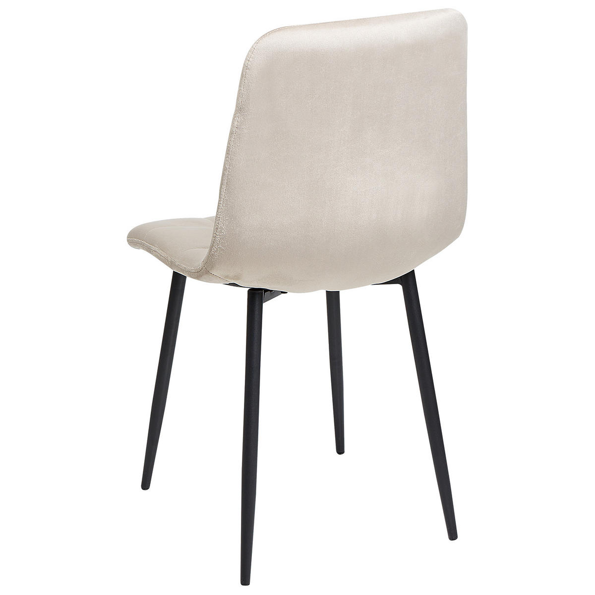 ESSZIMMERSTUHL 4er-Set Samtstoff Taupe Powell - Beige/Schwarz, Textil (40/88/62cm) - Beliani