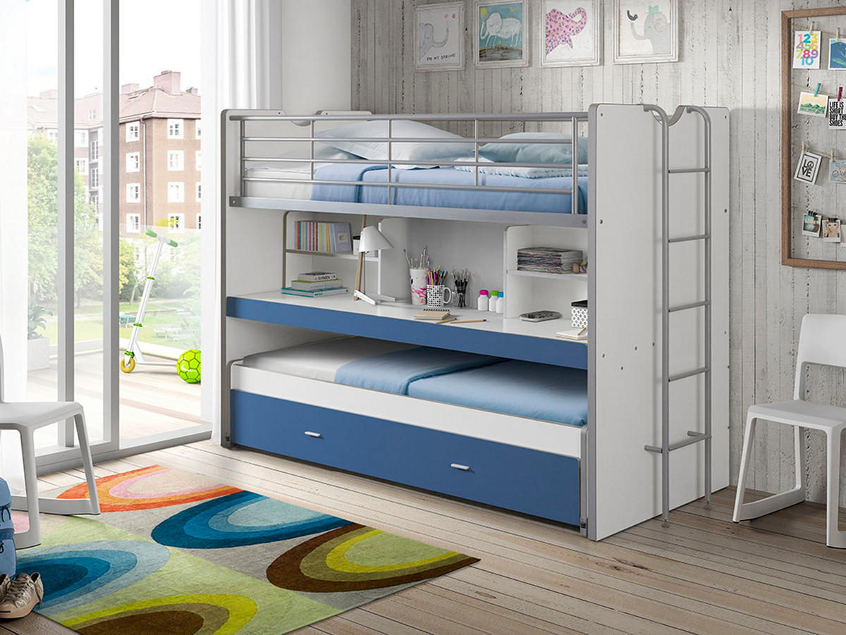 HOCHBETT Kalinda 222x161x102 aus Holzwerkstoff+Metall in Weiß/Blau - Blau/Weiß, Holzwerkstoff (90/200cm) - 58aufmkessel