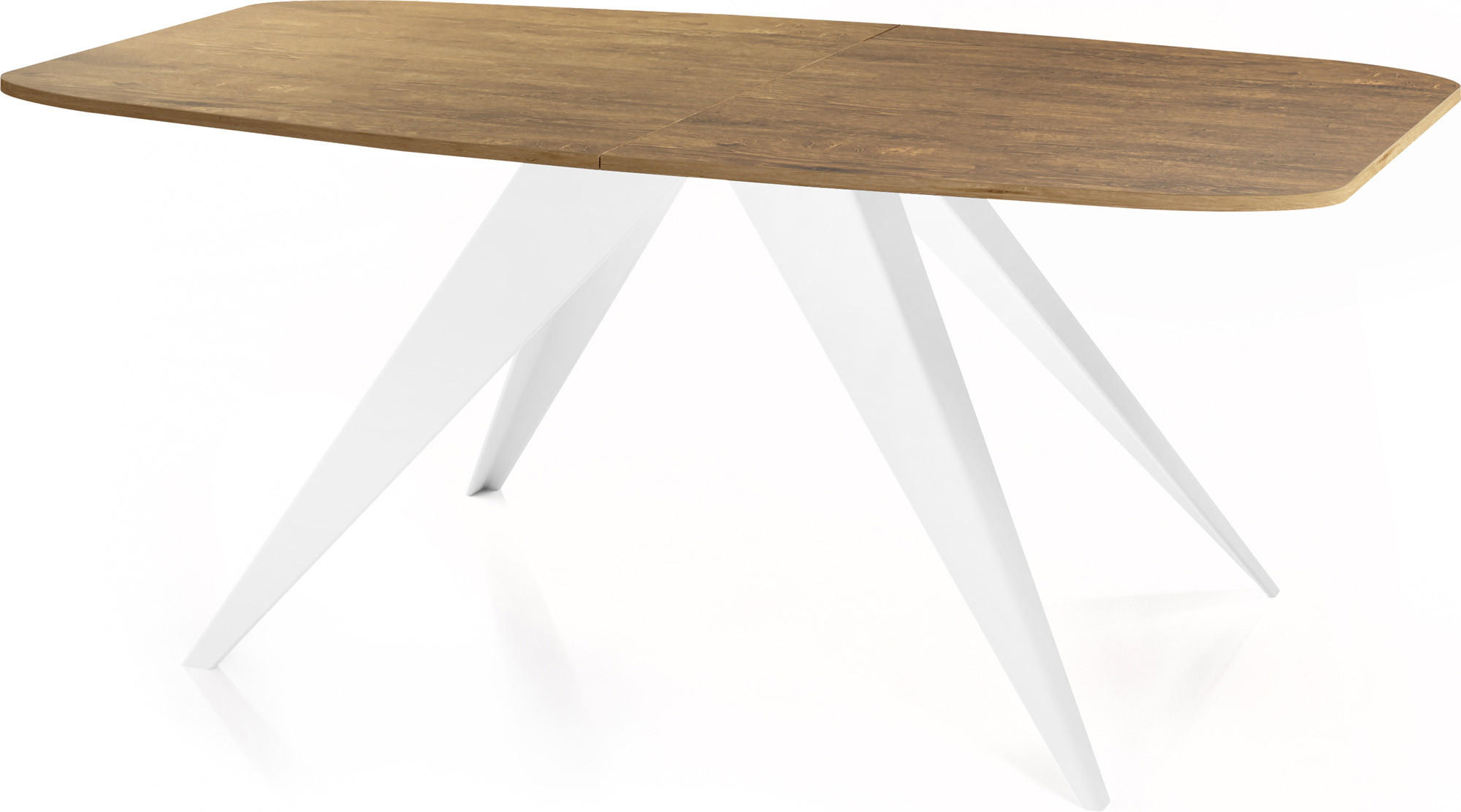 ESSTISCH Fatina rechteckig ausziehbar, Lefkas Eiche 180-218/90/76 cm - Alteiche/Weiß, Holzwerkstoff/Metall (180/90/76cm) - WFL GROUP
