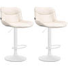 BARHOCKER 2er Set Lederlook creme - Creme/Weiß, Textil/Metall (49/85/51cm) - CLP