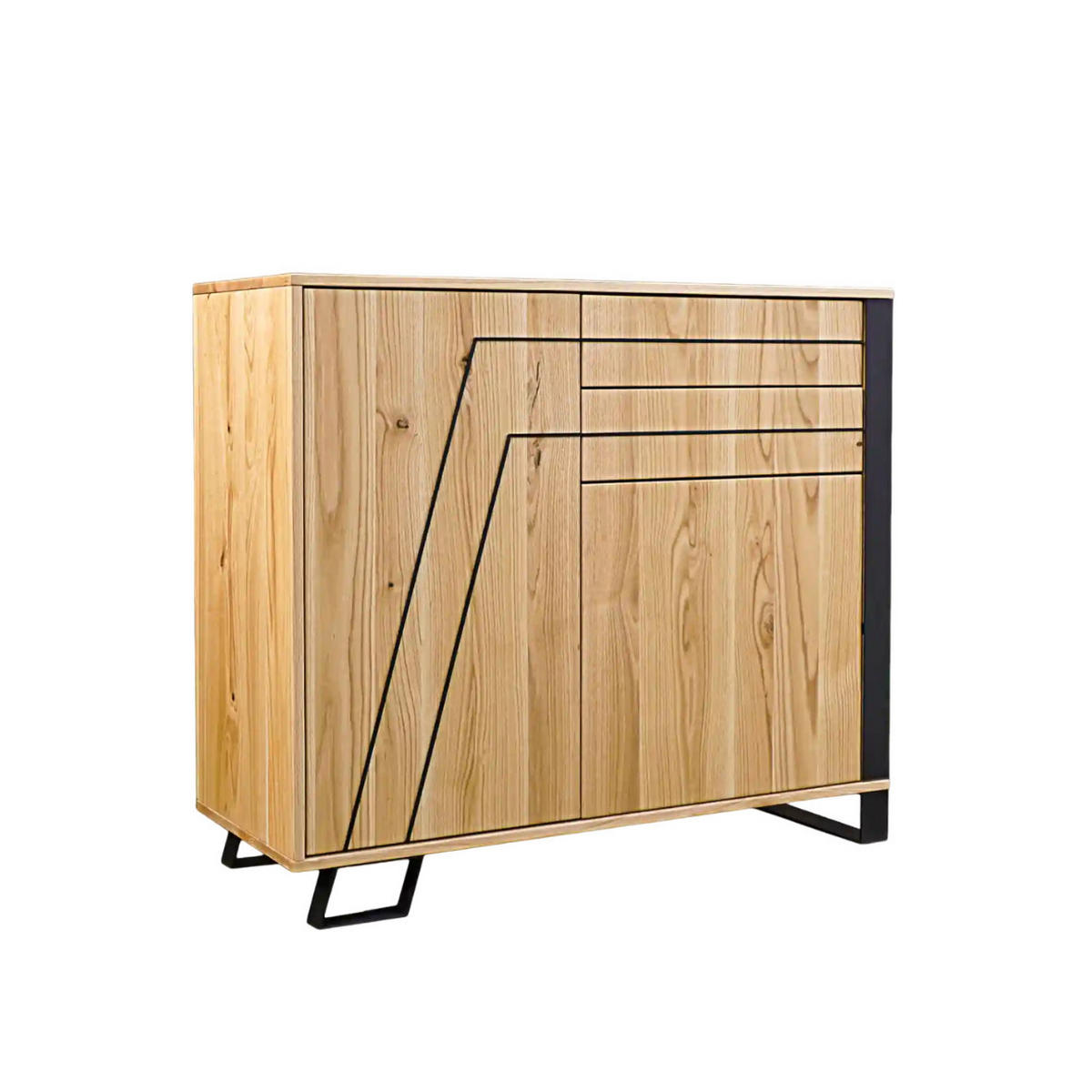EICHENKOMMODE aus Massivholz für das Wohnzimmer BORA - Eichefarben, Holz (110/100/45cm) - Rawood Furniture
