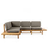 LOUNGESOFA ATREDA links - Grau, Holz/Textil (245/74/175cm) - KONSIMO®