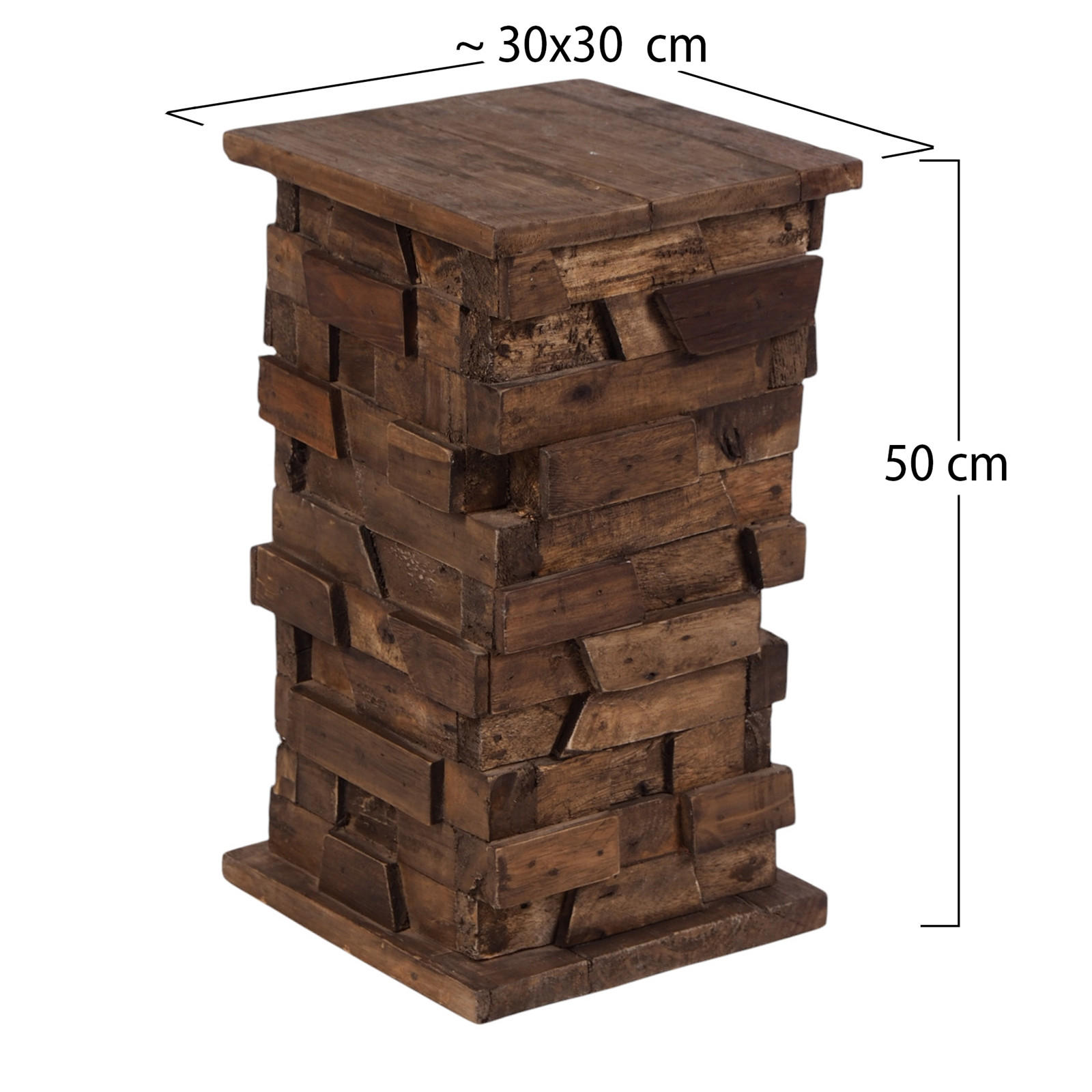 BLUMENHOCKER Dome Mahagoni Massivholz naturfarben - Naturfarben, Holz (27/28/50cm) - CREEDWOOD