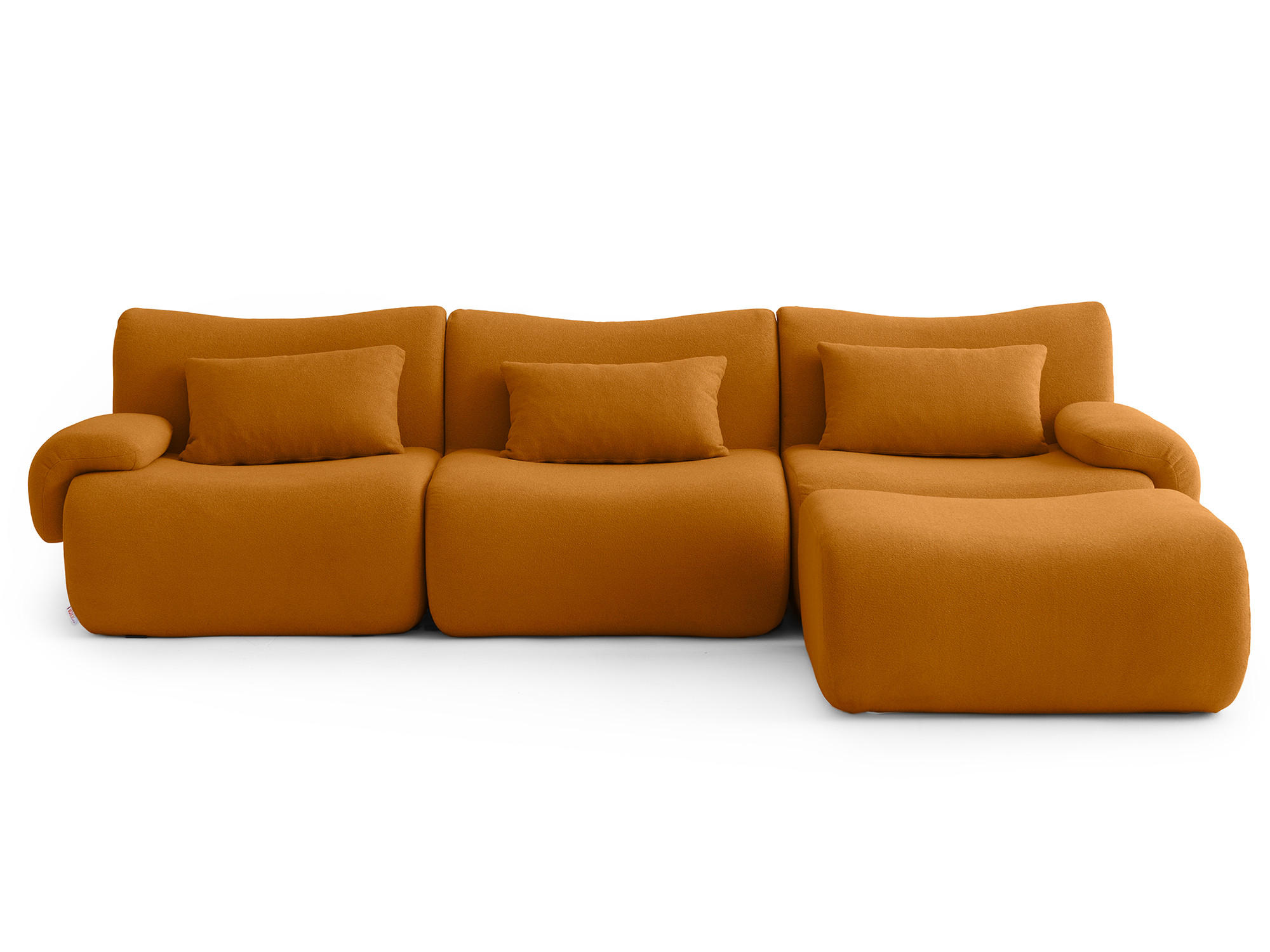 ECKSOFA Bouclé-Stoff Zimtbraun - Hellbraun, Textil (281/190cm) - MILYsofa