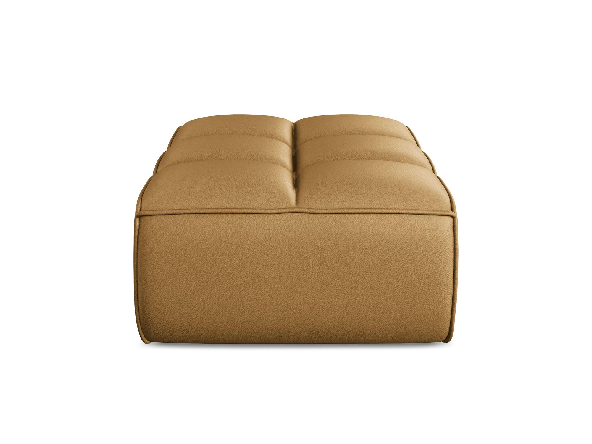 POUF Kunstleder Braun - Cognac/Schwarz, Leder/Kunststoff (80/43/93cm) - Makamii