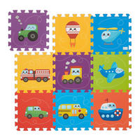 9-TLG.PUZZLEMATTE - Multicolor, Textil (30/30cm) - Relaxdays