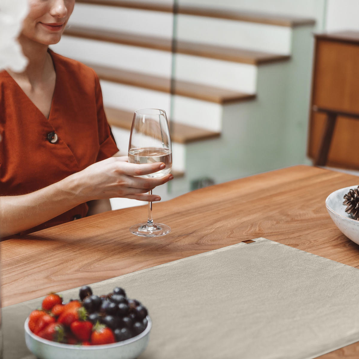 TISCHLÄUFER - Braun, Textil (150/40/1cm) - Miqio Design