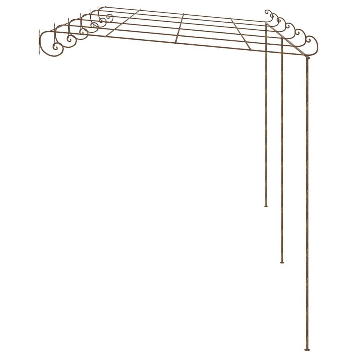 PERGOLA aus Eisen RITTO | 6x3x2,5m BxTxH, Antik-Braun | Rankhilfe Pergola - Braun, Metall (600/250/300cm) - DELUKE
