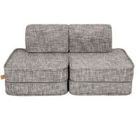 KINDERSOFA, Pocket Basic, Tangle, Mondgrau - Graubraun, Textil (120/25/60cm) - MeowBaby