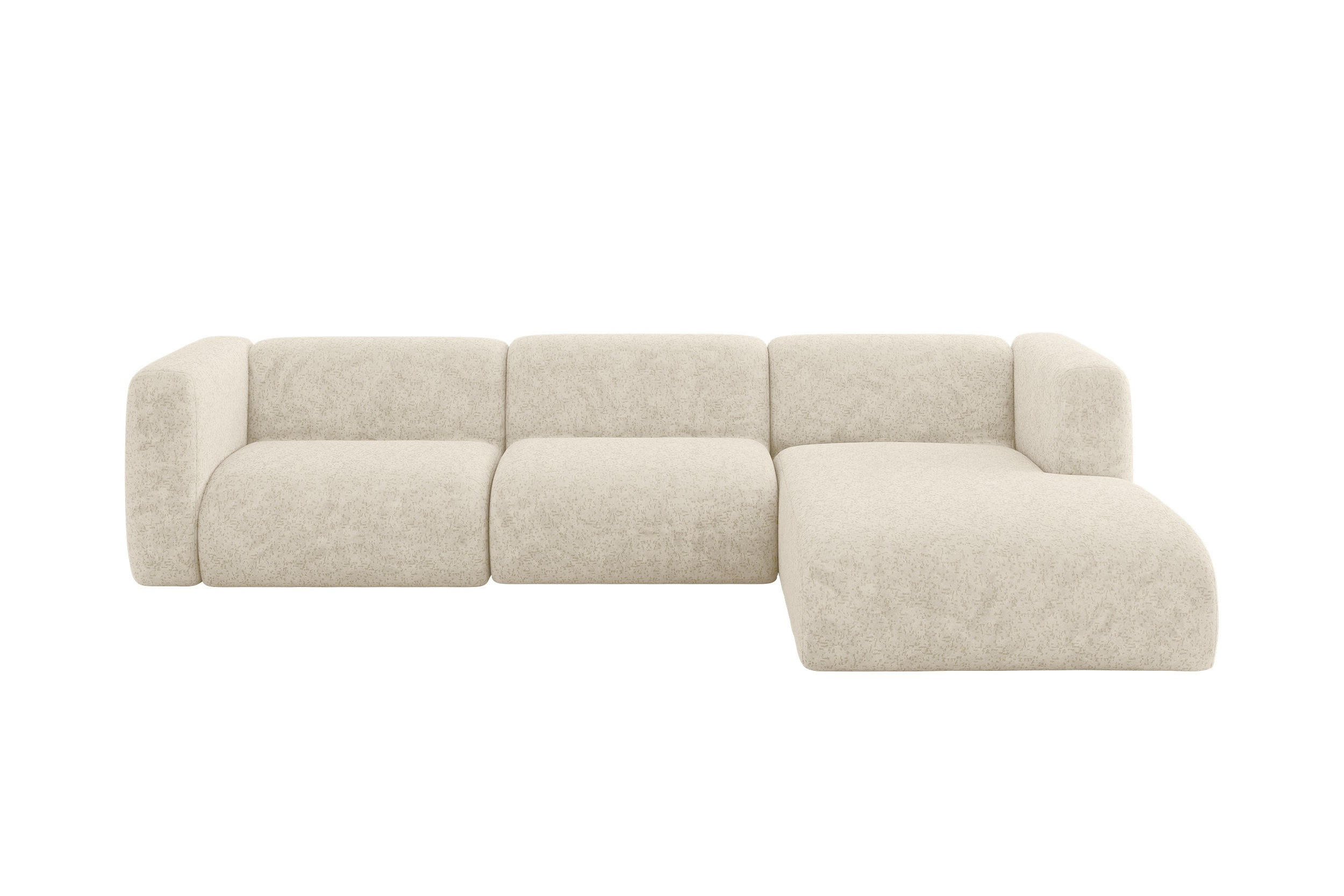ALTDECOR ROHOVÁ SEDAČKA S PRAVOU OTOMANOU MIRA-L2 318x179x89 Krémová Velur