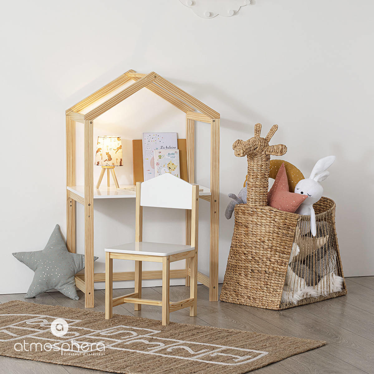 KINDERSTUHL Holz, Naturfarben - Weiß, Holz (29/59/28.5cm) - Atmosphera for kids