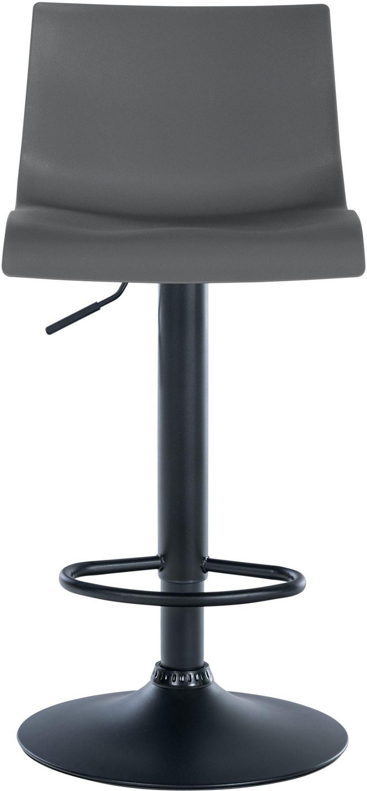 BARHOCKER Kunststoff grau - Schwarz/Grau, Kunststoff/Metall (39/84/36cm) - CLP