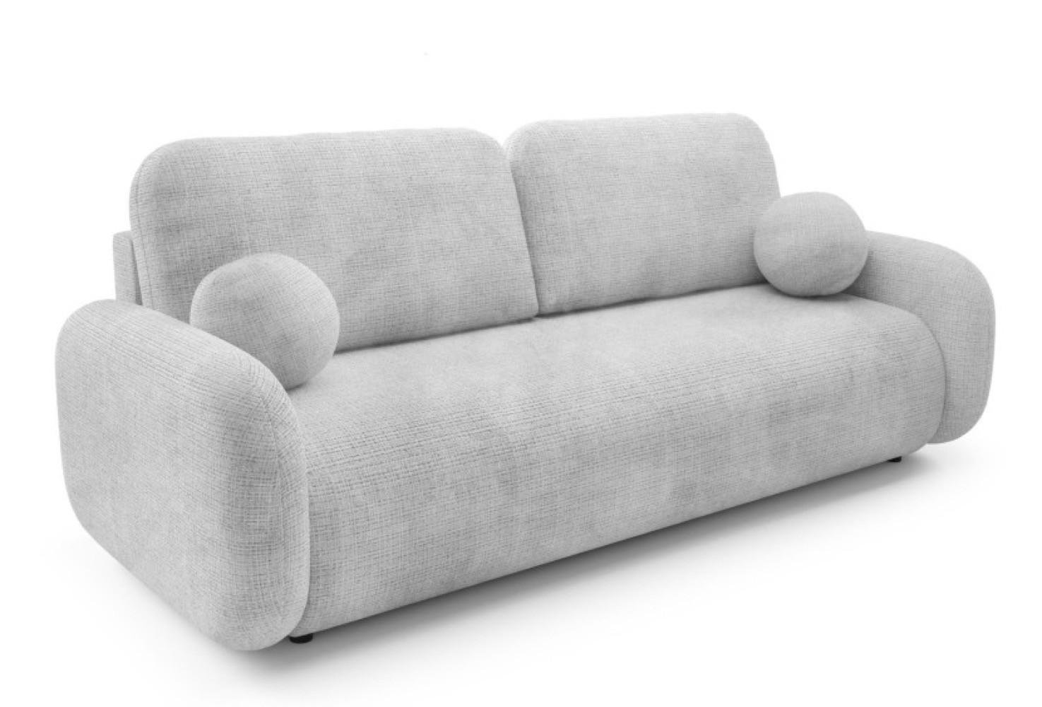 SOFA Cremona 81 LEON Mit Schlaffunktion - Hellgrau/Grau, Textil (220/90/92cm) - Sepro Meble