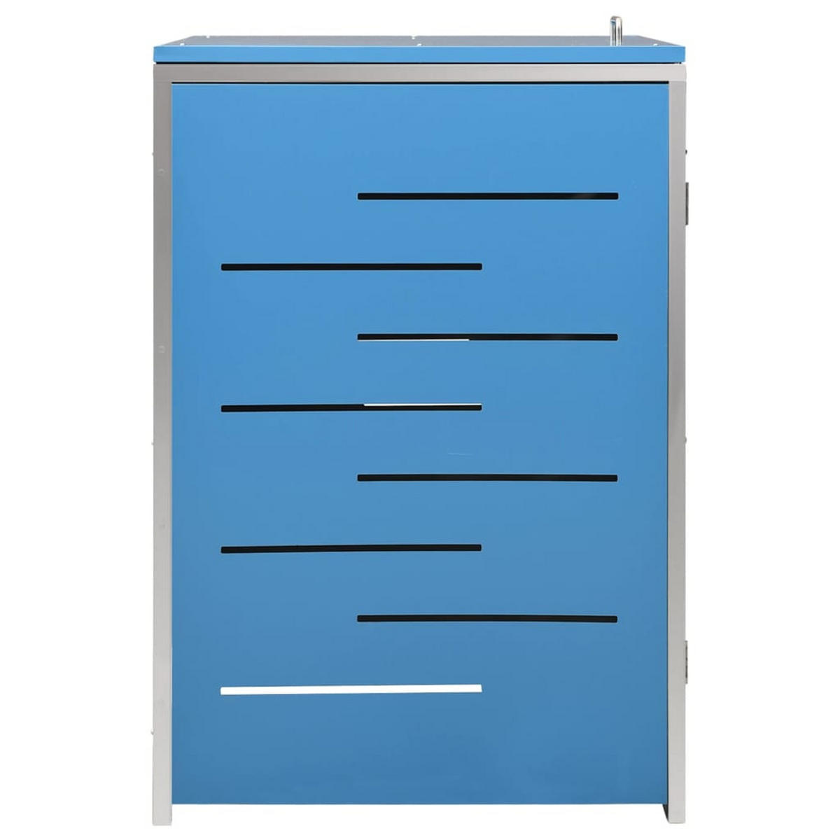 1ER Mülltonnenbox JAGU Edelstahl | Blau | 115x69x77,5cm | Für 1 Tonne 240L - Blau, Metall (69/115/77.5cm) - DELUKE