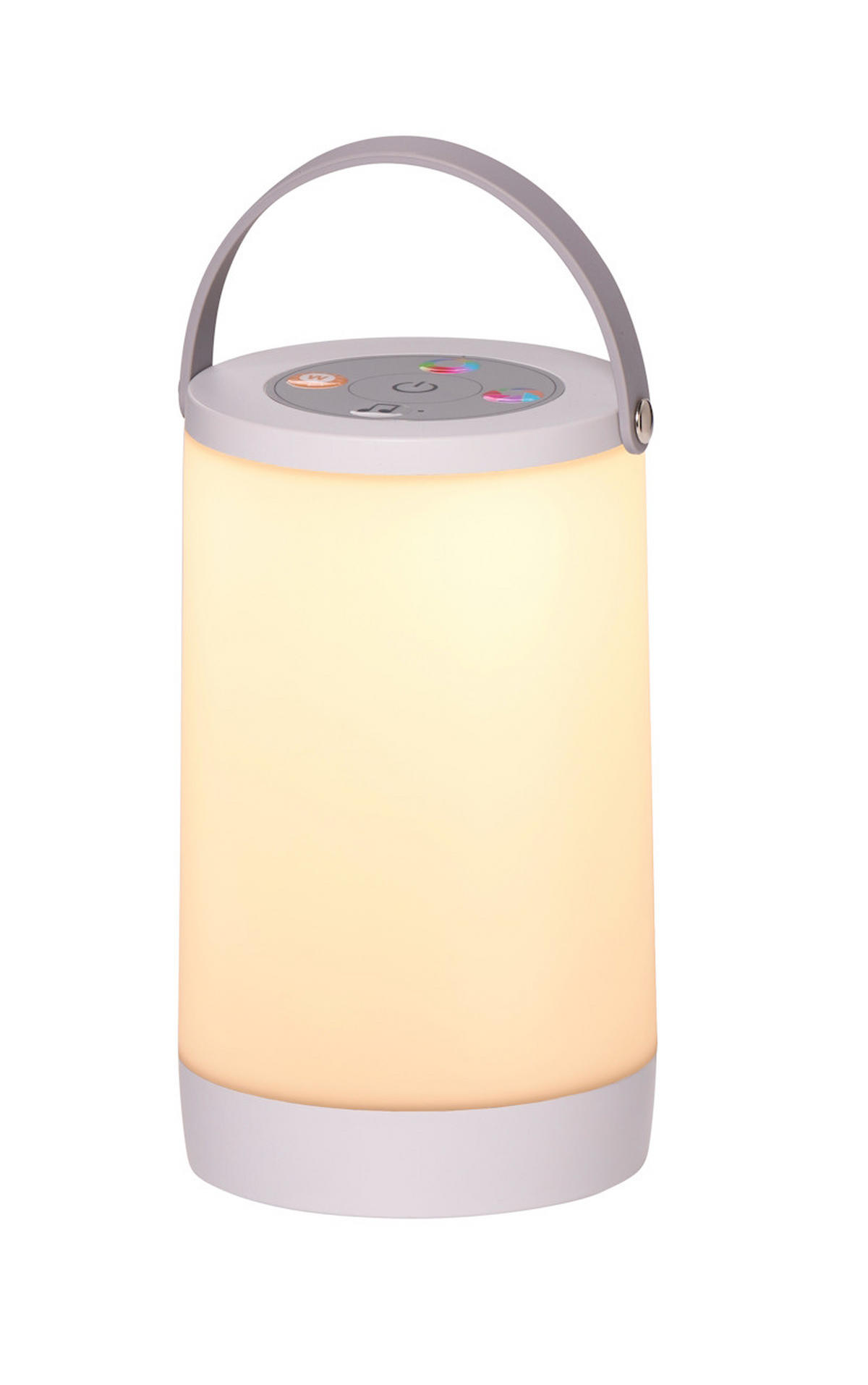LED-RGB-LATERNE - vielseitig für Innen und Außen mit Regenbogeneffekt und Soundsteuerung, grau - Grau, Kunststoff (10.5/10.5/17.5cm) - Northpoint