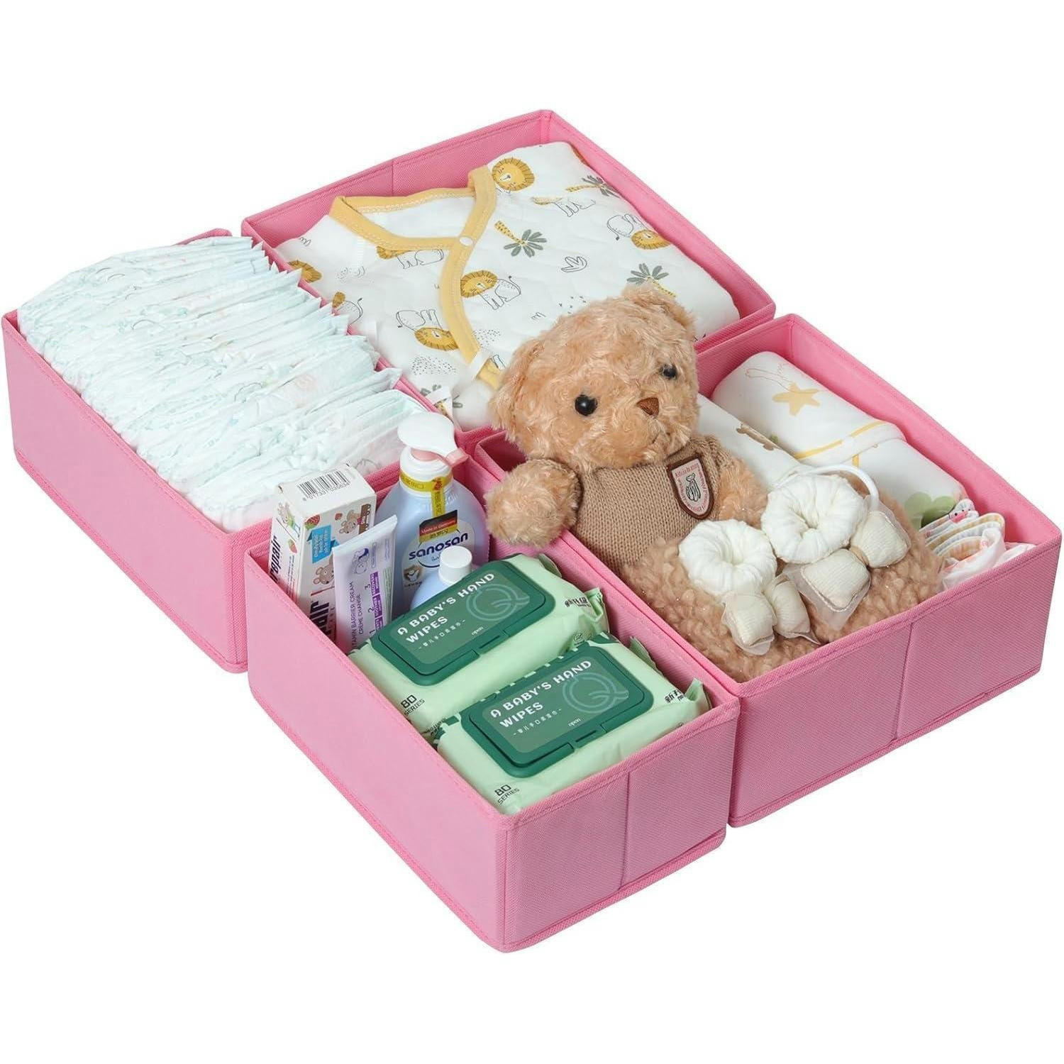 SCHUBLADEN Organizer 4er Set Rosa für PAX Kleiderschrank 50x58 cm - Rosa, Textil (28/12/28cm)