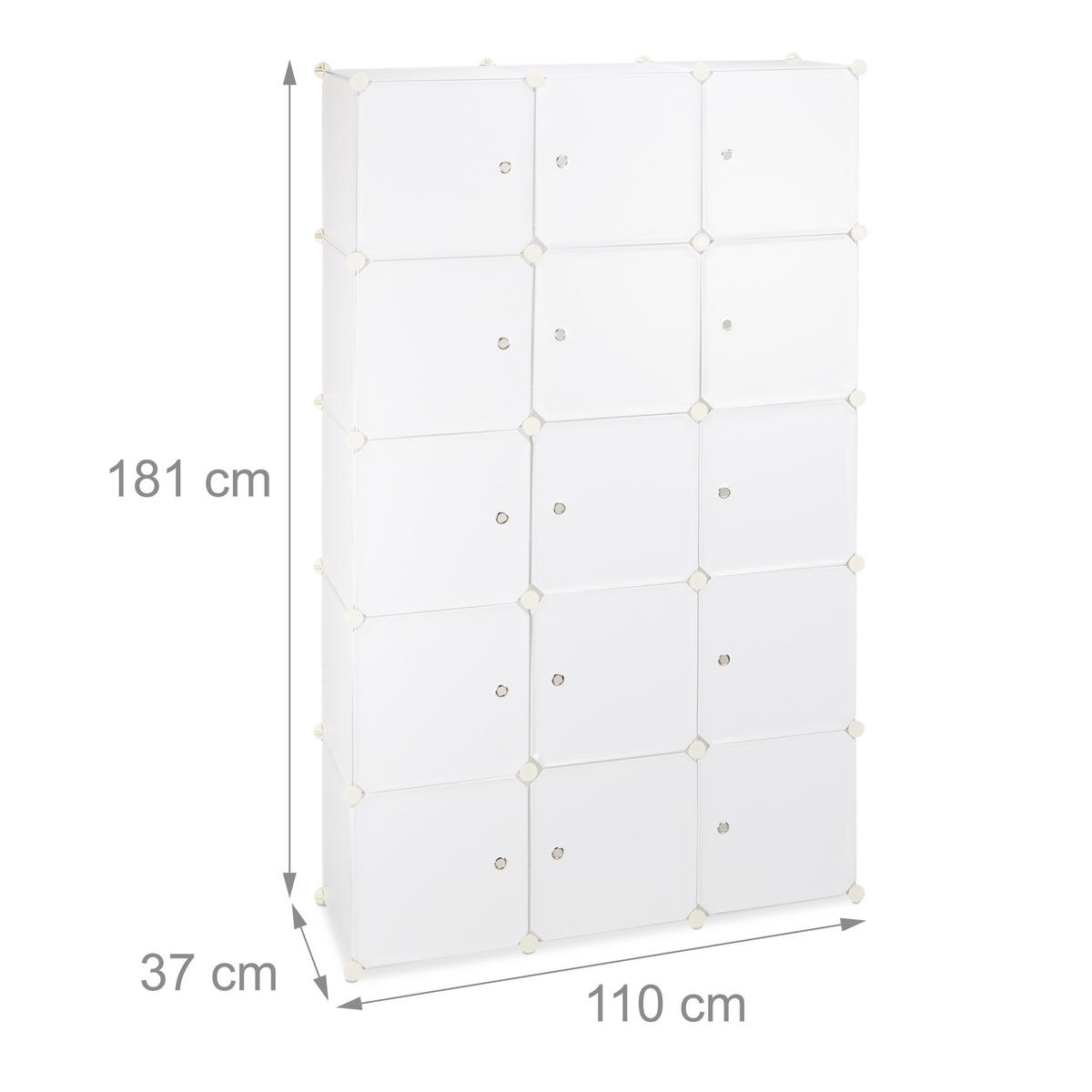 REGALSYSTEM - Weiß, Kunststoff/Metall (110/181/37cm) - Relaxdays