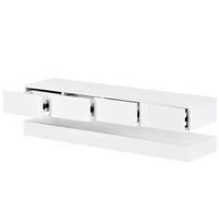 LOWBOARD 130/33/25 cm aus MDF mit LED-Beleuchtung und 4 Schubladen Weiß - Weiß, Holzwerkstoff (130/15/33cm) - Modenvie