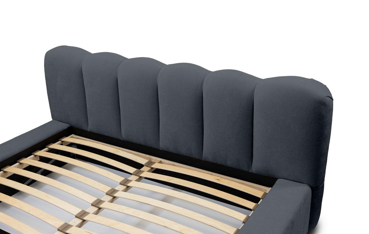 POLSTERBETT schenilen Struktur Ranera 140x200 cm, Dunkelblau - Dunkelblau, Textil (140/200cm) - Fedve