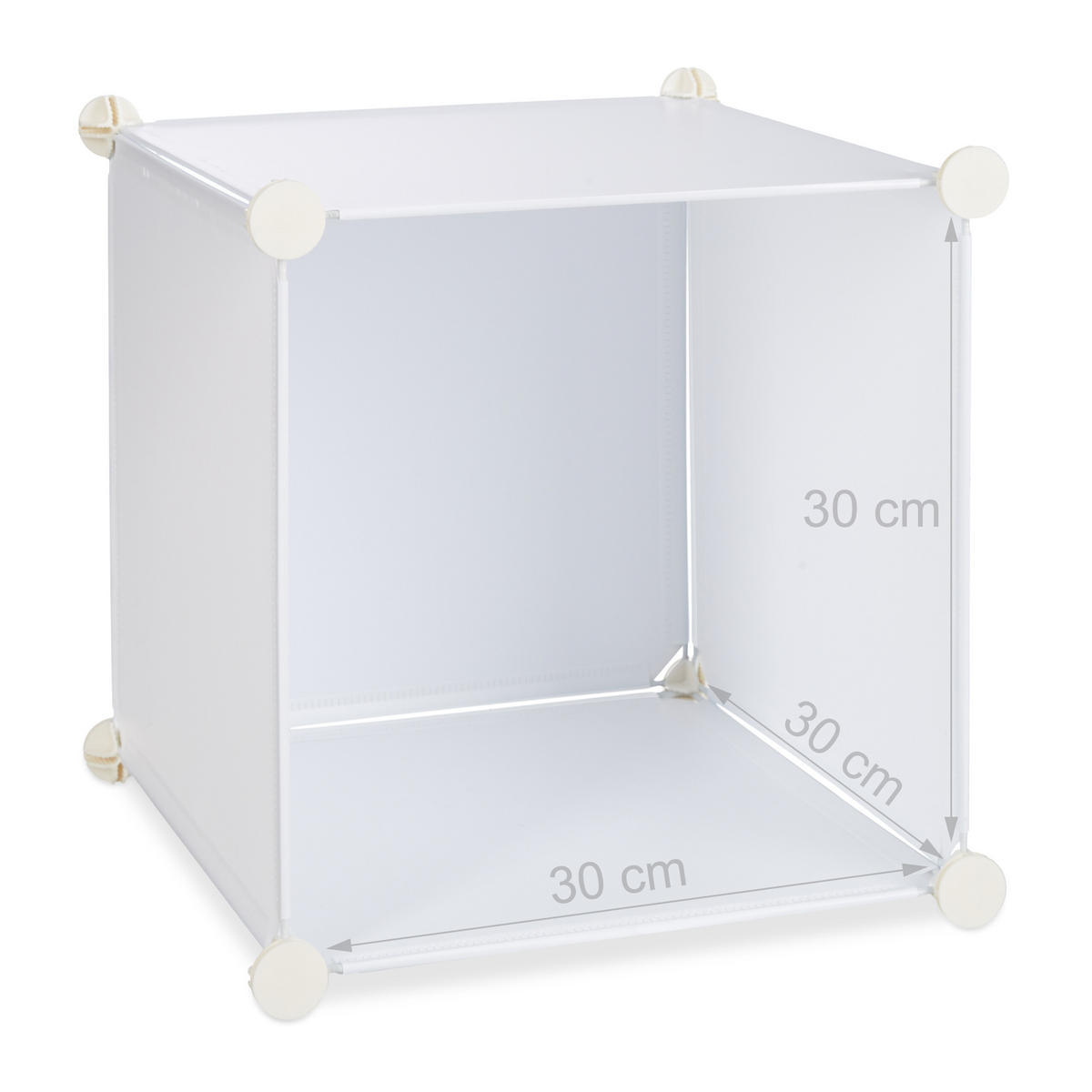 REGALSYSTEM Weiß 9 Fächer mit Türen 95,5 cm - Weiß, Kunststoff/Metall (95.5/95.5/32cm) - Relaxdays