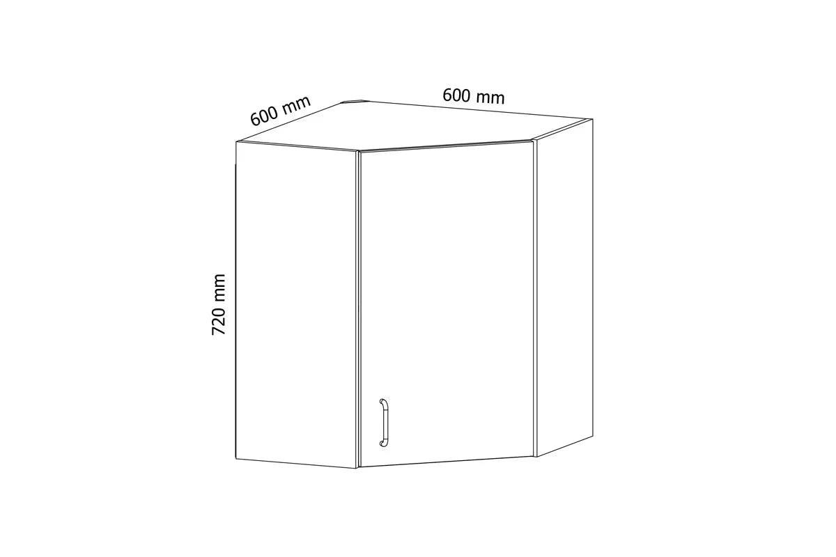 ECKHÄNGESCHRANK – 60 cm – G60N – Velmora – Grau - Grau, Holzwerkstoff (60/72/60cm) - ROYAL24_MARKT