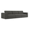 4-SITZER-SOFA Samt Stoff Grau - Dunkelgrau/Schwarz, Kunststoff/Textil (314/80/103cm) - Makamii