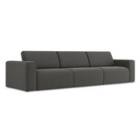 4-SITZER-SOFA Samt Stoff Grau - Dunkelgrau/Schwarz, Kunststoff/Textil (314/80/103cm) - Makamii