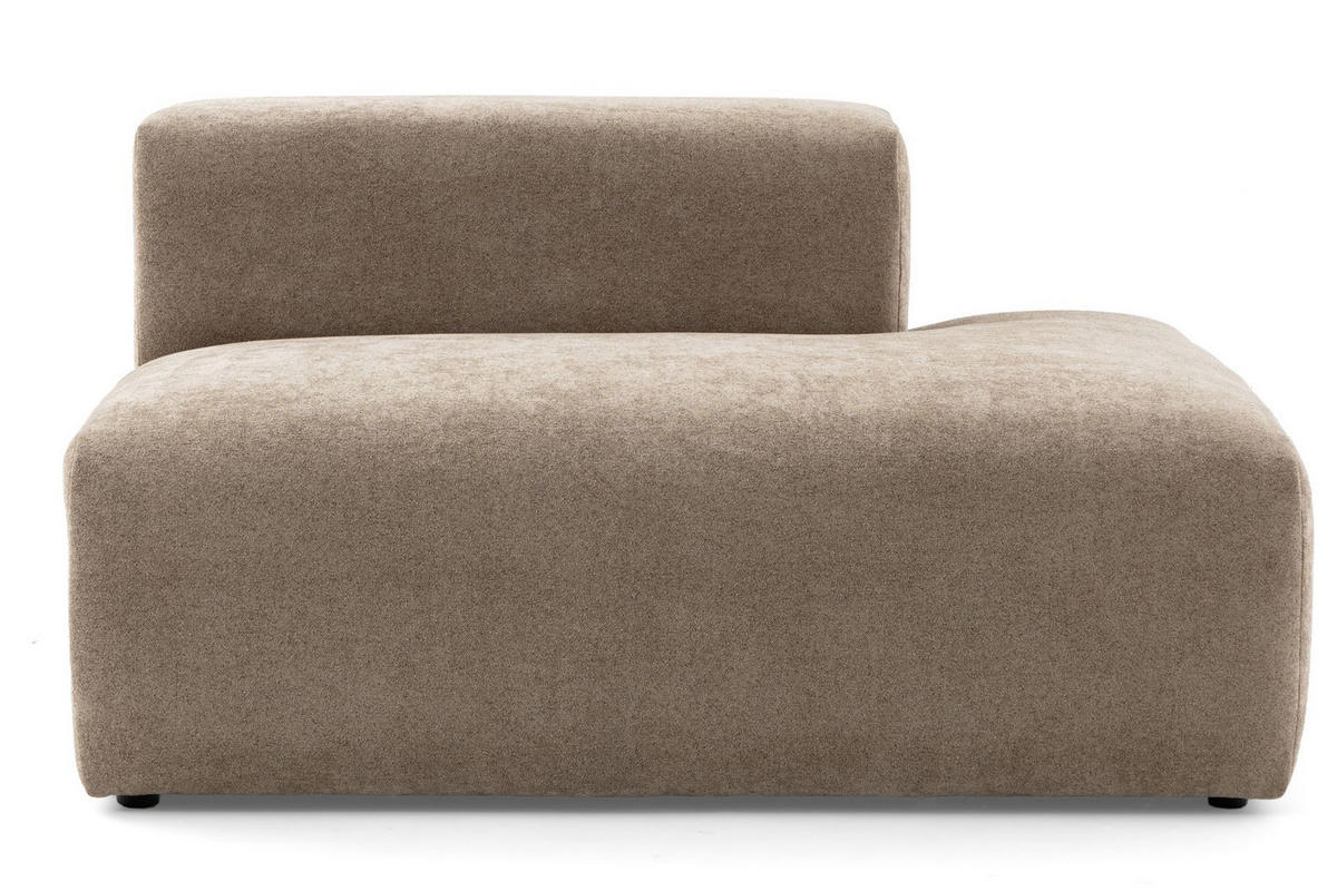 4-SITZER modulares Ecksofa HEAVEN SET 3 Rechts, Breite 270 cm Webstoff Braun - Schwarz/Braun, Holz/Kunststoff (270/245cm) - Muffo